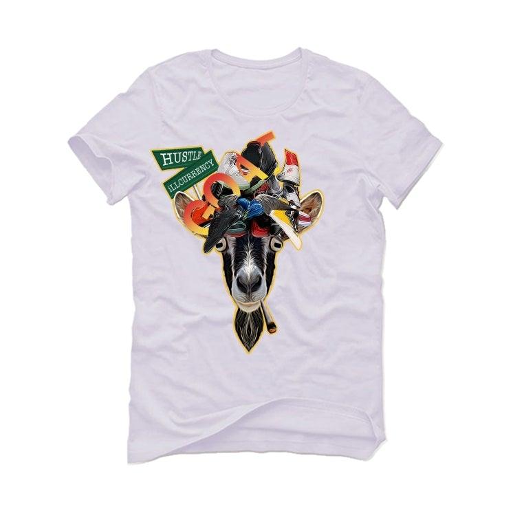 Air Jordan 5 RED AND YELLOW 2020 White T-Shirt (goat status) - illCurrency Sneaker Matching Apparel