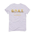 Air Jordan 1 Mid SE “Metallic Gold” 2020 White T-Shirt (GOAT STATUS QUO) - illCurrency Sneaker Matching Apparel