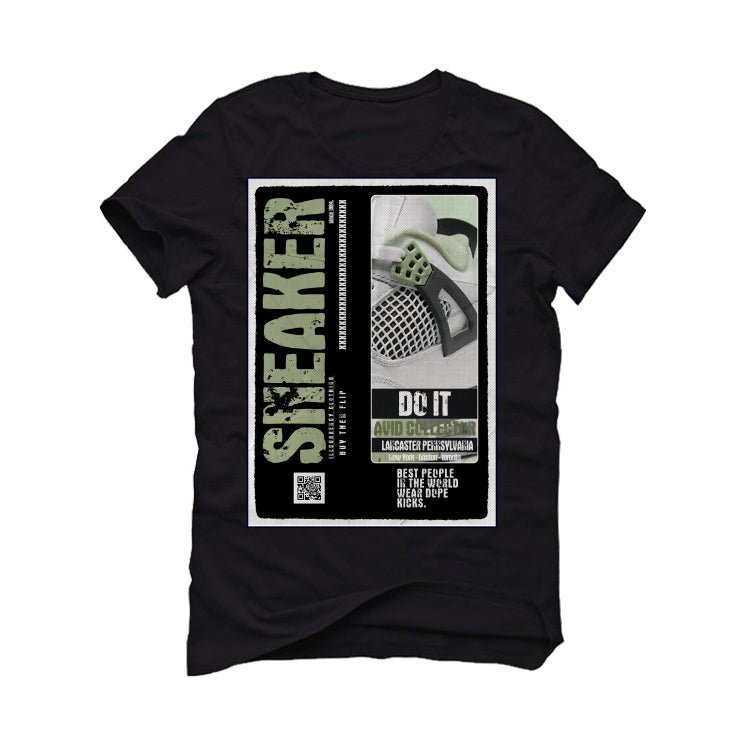 Air Jordan 4 Seafoam aka “Oil Green” Black T-Shirt (SNEAKERS COLLECTOR)
