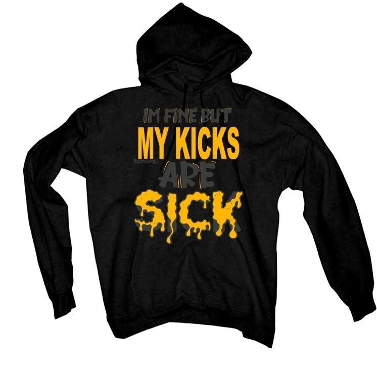 Air Jordan 9 Dark Charcoal University Gold Black T-Shirt (Im fine but my kicks are sick ) - illCurrency Sneaker Matching Apparel