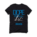 Air Jordan 1 “Dark Marina Blue” Black T-Shirt (DOPE)