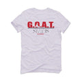 Jordan 4 Retro Fire Red (2020) White T-Shirt (Goat Status quo) - illCurrency Sneaker Matching Apparel