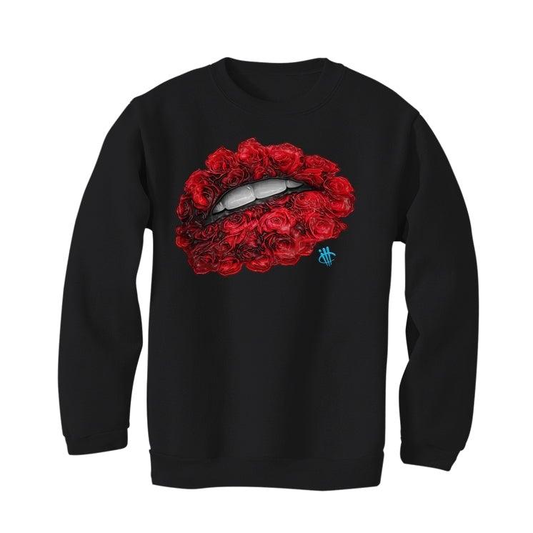 Air Jordan 1 UNC CHI 2019 Black T-Shirt (LIPS N ROSES) - illCurrency Sneaker Matching Apparel