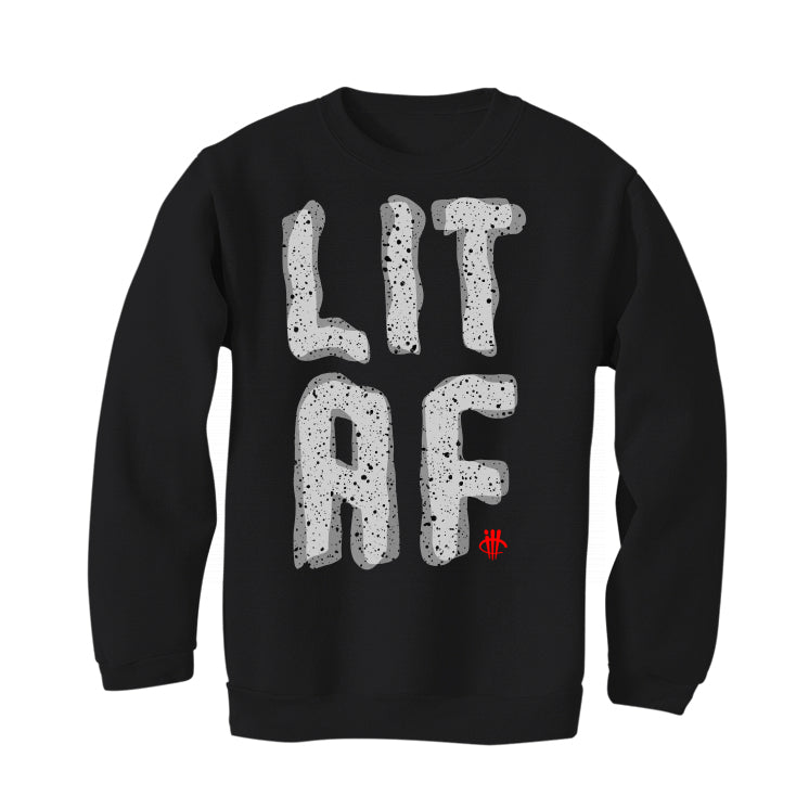 Air Jordan 3 White Cement Reimagined - Black T-Shirt (Lit Af)