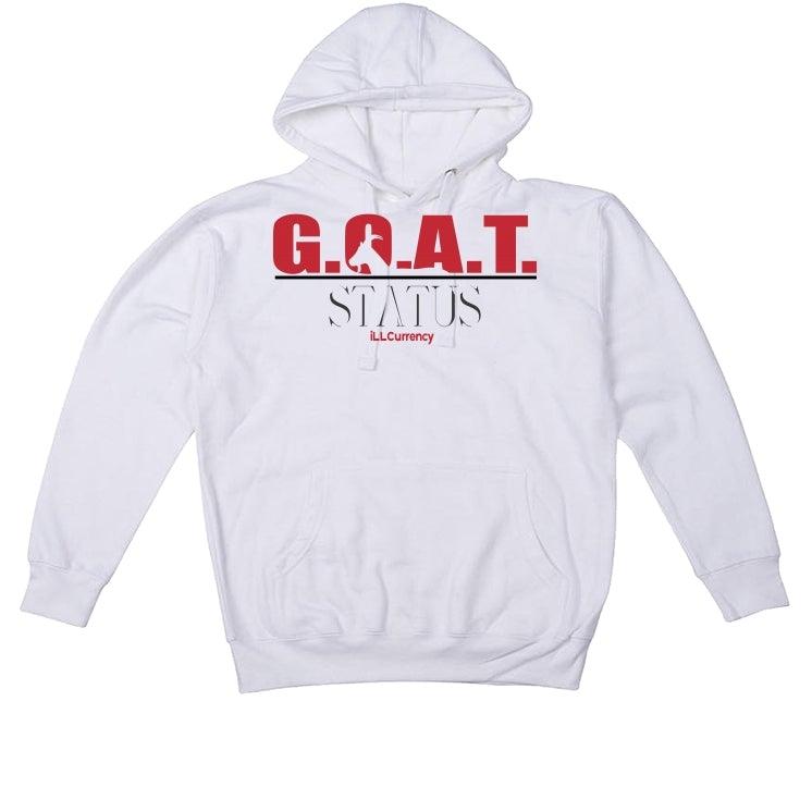 Jordan 4 Retro Fire Red (2020) White T-Shirt (Goat Status quo) - illCurrency Sneaker Matching Apparel
