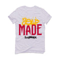 Air Jordan 1 High OG “Light Fusion Red” White T-Shirt (Self Made) - illCurrency Sneaker Matching Apparel