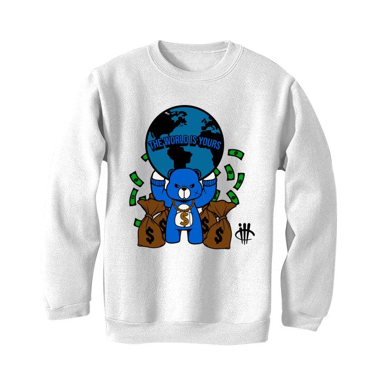 adidas Yeezy Boost 350 V2 “Dazzling Blue” White T-Shirt (the world is yours) - illCurrency Sneaker Matching Apparel
