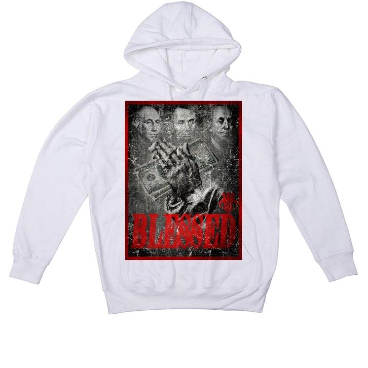 NIKE AIR SHIP PACKAGE AND BLACK AND RED 1S White T-Shirt (BLESSED FORTUNE) - illCurrency Sneaker Matching Apparel