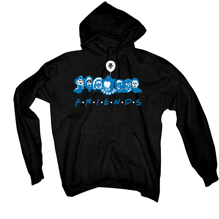 Air Jordan 1 “Dark Marina Blue” Black T-Shirt (F R I E N D S)