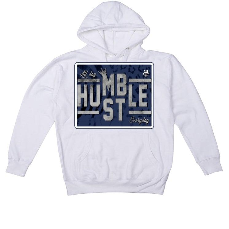 Air Jordan 12 "indigo Stone Blue" White T-Shirt (always hustle) - illCurrency Sneaker Matching Apparel