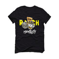 Air Jordan 4 “Lightning”2021 Black T-Shirt (Rich Mentality) - illCurrency Sneaker Matching Apparel