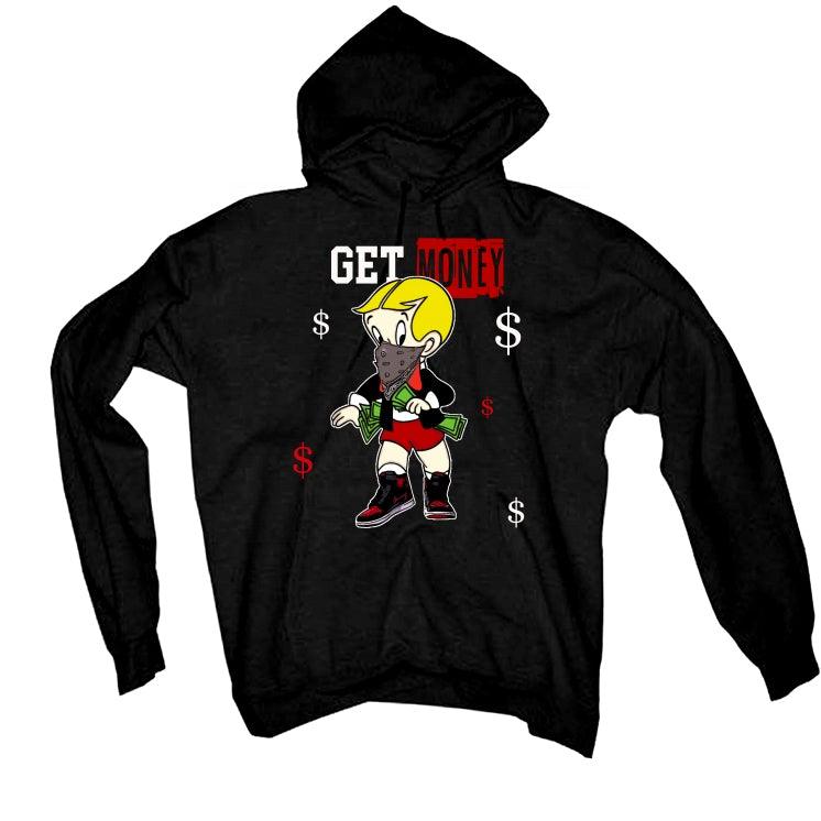 Air Jordan 1 “Bred Patent” Black T-Shirt (Get Money) - illCurrency Sneaker Matching Apparel