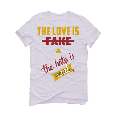 Nike Dunk Low “Midas Gold” | ILLCURRENCY White T-Shirt (Love is Fake)