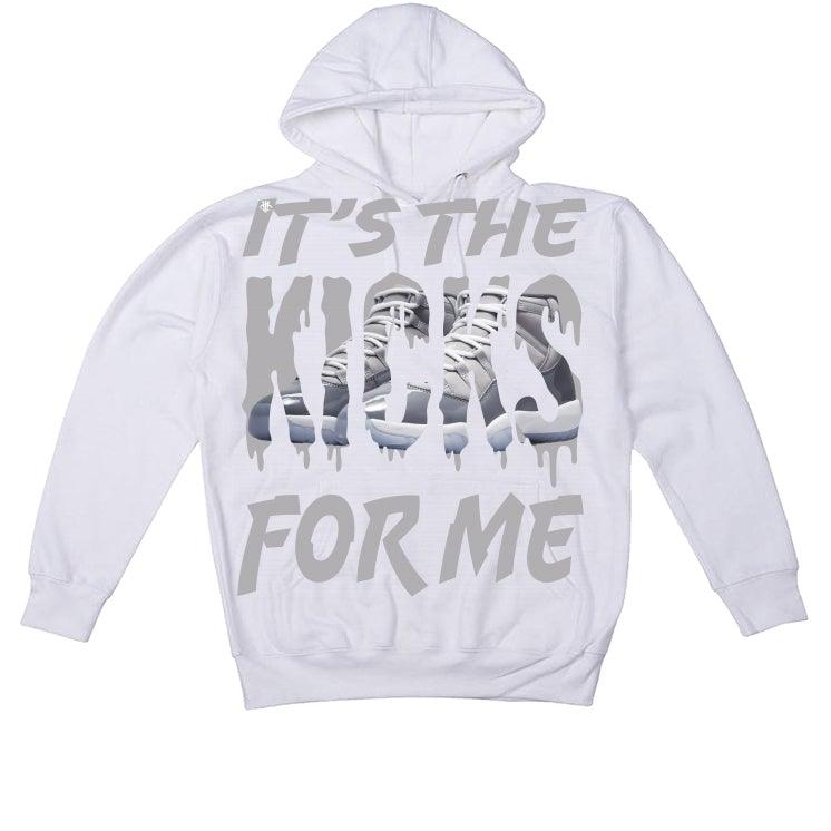 Air Jordan 11 Retro 'Cool Grey' 2021 White T-Shirt (It’s The Kicks For Me) - illCurrency Sneaker Matching Apparel
