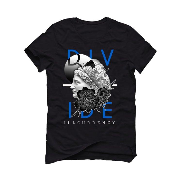 Air Jordan 5 “Racer Blue” Black T-Shirt (Divide) - illCurrency Sneaker Matching Apparel