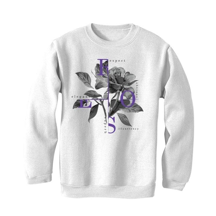 Air Jordan 1 Retro High OG “Court Purple” White T-Shirt (Roses) - illCurrency Sneaker Matching Apparel