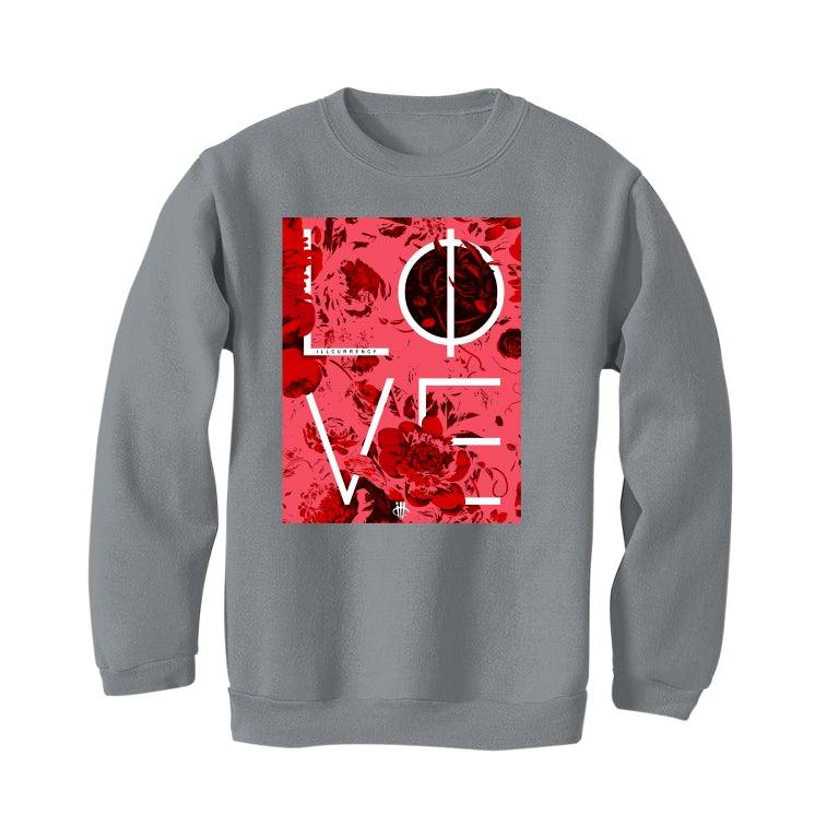 clot x nike air max 1 kod solar red Grey T-Shirt (Love) - illCurrency Sneaker Matching Apparel