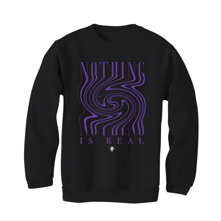 Air Jordan 1 Retro High OG “Court Purple” Black T-Shirt (Nothing is Real) - illCurrency Sneaker Matching Apparel