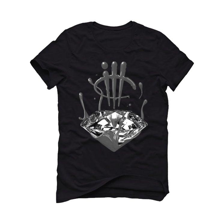 Air Jordan 12 “Dark Grey 09” Black T-Shirt (Diamond Drip) - illCurrency Sneaker Matching Apparel