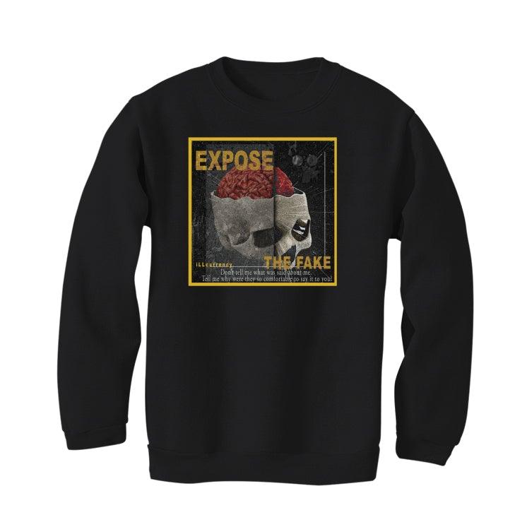 Air Jordan 4 “Lightning”2021 Black T-Shirt (EXPOSE THE FAKE) - illCurrency Sneaker Matching Apparel