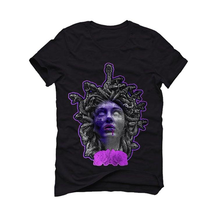 Nike Air Foamposite Pro Purple Camouflage 2019 Black T-Shirt (LADY SNAKE) - illCurrency Sneaker Matching Apparel