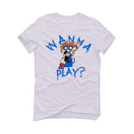 Air Jordan 5 “Racer Blue” White T-Shirt (WANNA PLAY)