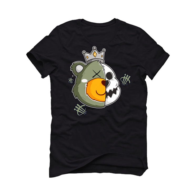 Air Jordan 4 Seafoam aka “Oil Green” - Black T-Shirt (HALF KING BEAR)