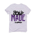 Air Jordan 1 Retro High OG “Court Purple” 2021 White T-Shirt (Self Made) - illCurrency Sneaker Matching Apparel