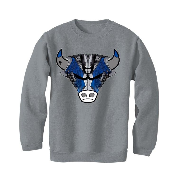 Air Jordan 3 Varsity Royal Grey T-Shirt (Bulls head kicks) - illCurrency Sneaker Matching Apparel