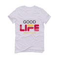 Air Jordan 1 High OG “Light Fusion Red” White T-Shirt (Bad Choices) - illCurrency Sneaker Matching Apparel