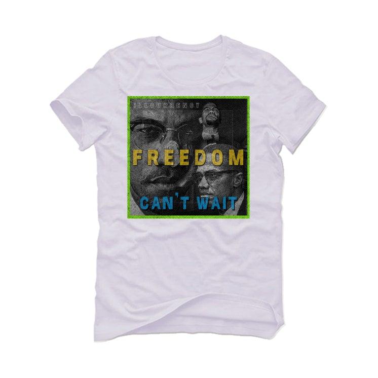 sacai x KAWS x Nike Blazer Low "Neptune Blue" White T-Shirt (FREEDOM CAN'T WAIT) - illCurrency Sneaker Matching Apparel