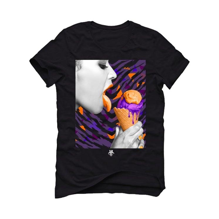 Air Jordan 4 Retro Rush Violet Black T-Shirt (Lick It) - illCurrency Sneaker Matching Apparel
