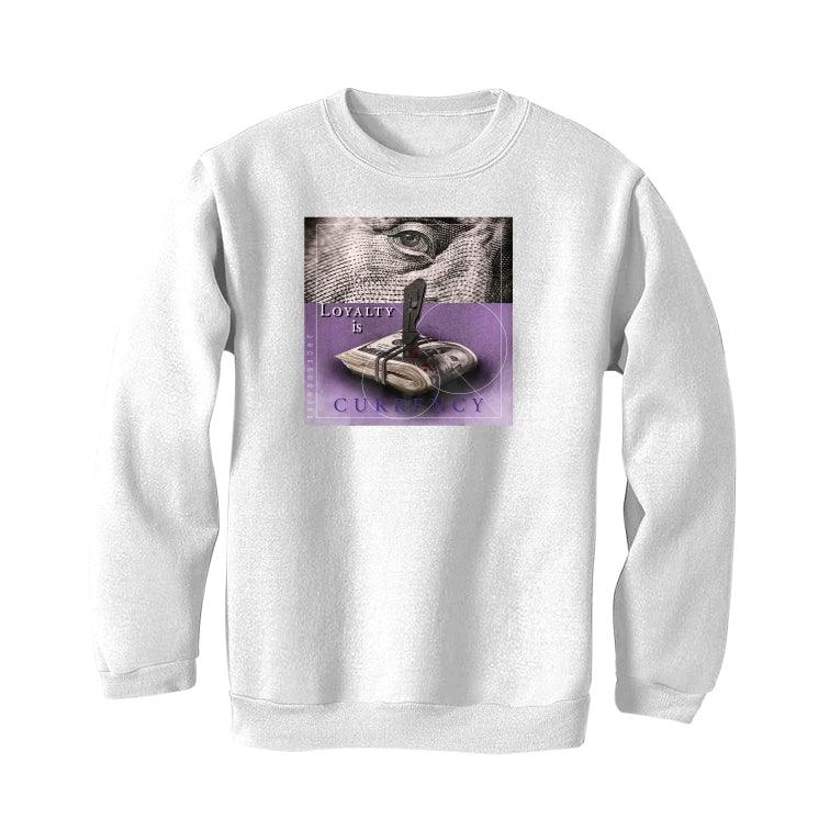 Air Jordan 1 Retro High OG “Court Purple” 2021 White T-Shirt (LOYALTY IS CURRENCY) - illCurrency Sneaker Matching Apparel