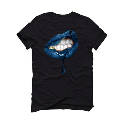 Air Jordan 1 “Dark Marina Blue” Black T-Shirt (LIPS UNSEALED)