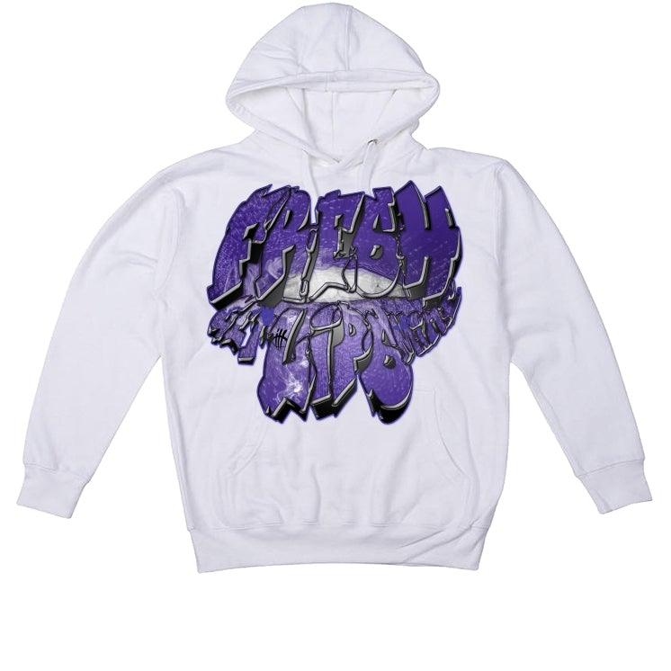 AIR JORDAN 4 (METALLIC PACK) Purple 2020 White T-Shirt (fresh lips) - illCurrency Sneaker Matching Apparel