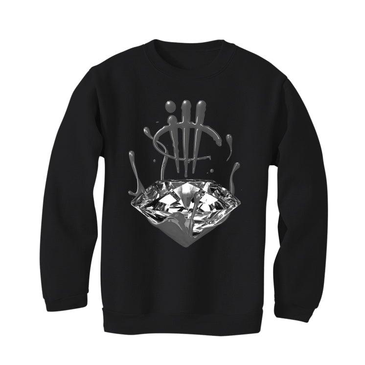 Air Jordan 12 “Dark Grey 09” Black T-Shirt (Diamond Drip) - illCurrency Sneaker Matching Apparel