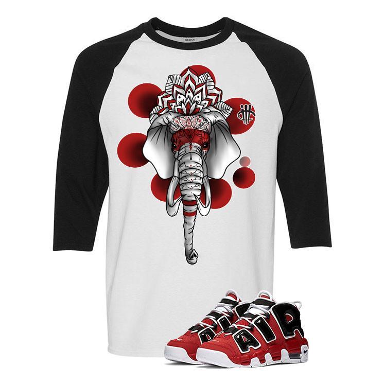 Nike Air More Uptempo Bulls White And Black Baseball T's (Elephant)