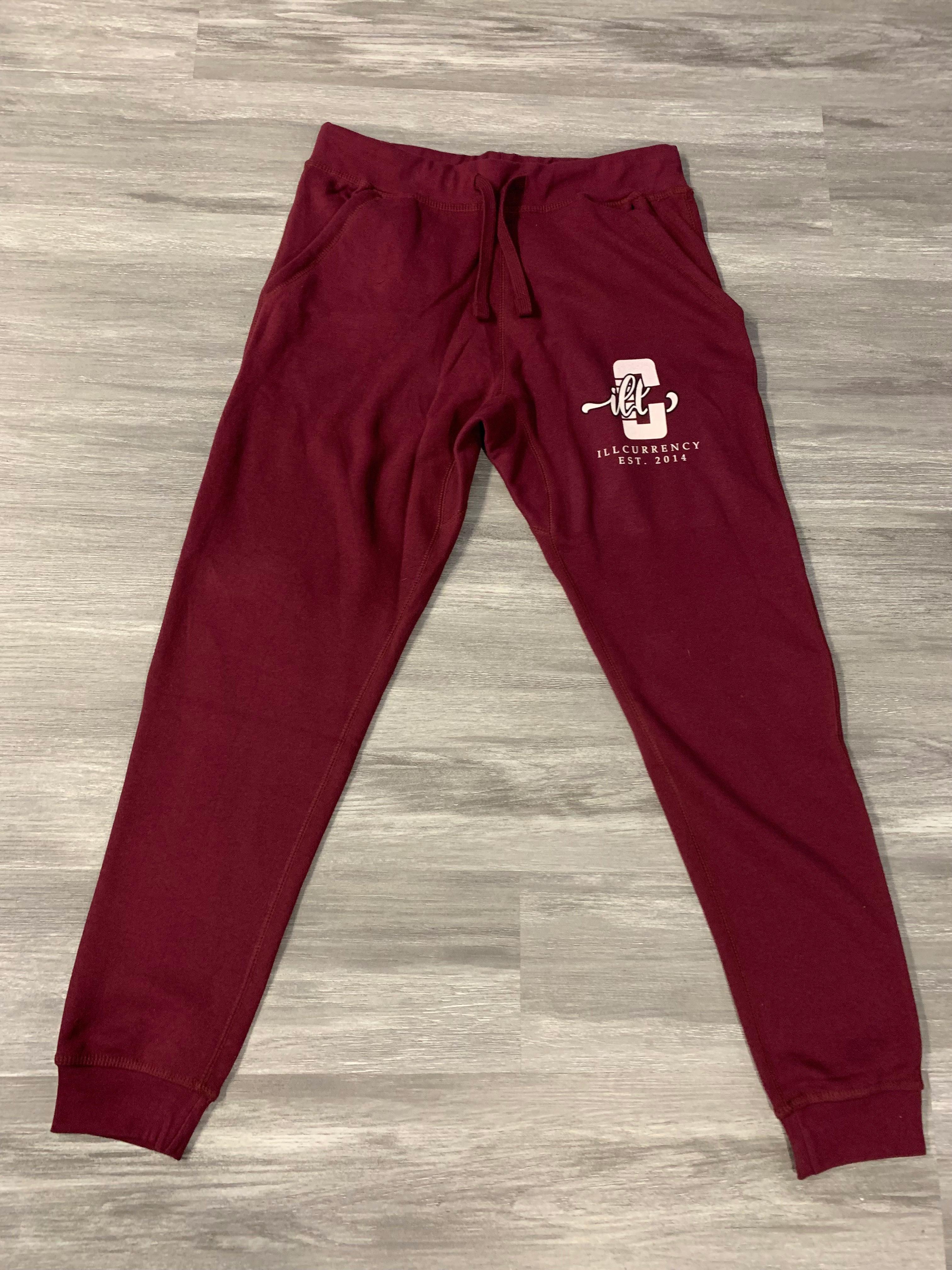 Official illCurrency Sportswear Full Zip Hoodie/Sweatpants Outfit Burgundy - illCurrency Sneaker Matching Apparel