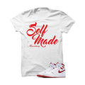 Jordan 1 Retro High OG Metallic Red White T Shirt (Self Made)