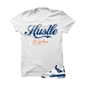 Jordan 4 Gs Deep Royal Blue White T Shirt (Hustle By Any Means)
